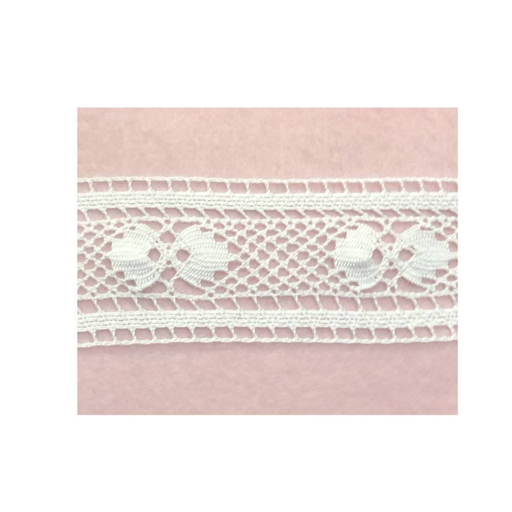 459 bianco Merletto fuselli altezza mm 55 art.459 - immagine 1