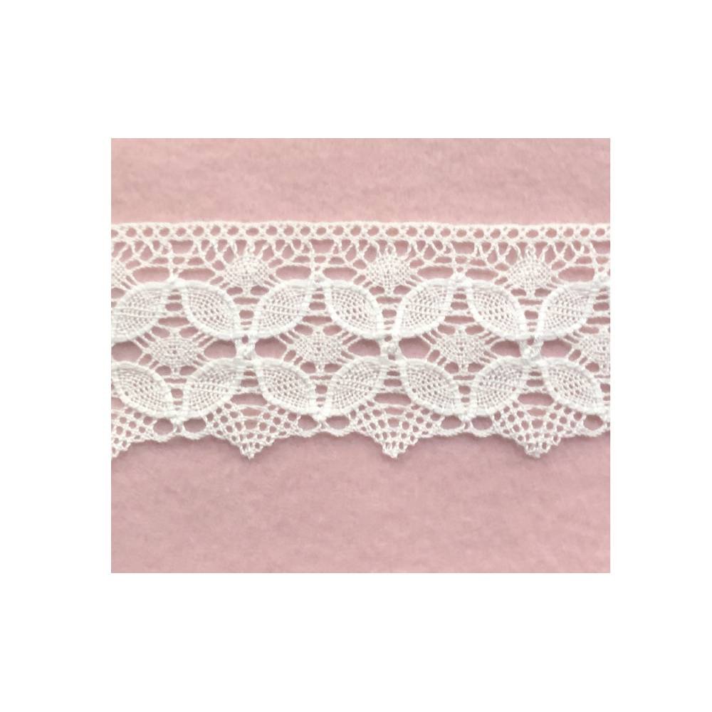683 bianco Merletto fuselli altezza mm 60 art.683 - immagine 1
