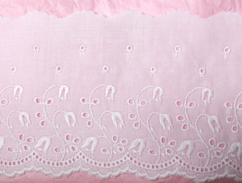 sangallo 44342 Ricamo Sangallo100% cotone Bianco -art.44342 - immagine 1