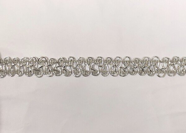 Passamaneria nastro lurex argento elastico mm.15 art.17