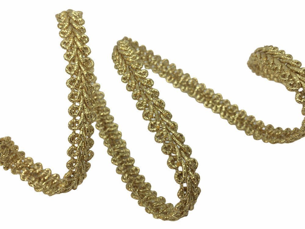 Passamaneria Agramano lurex oro spigato 8 mm. confezione da 20 metri - Art.4130