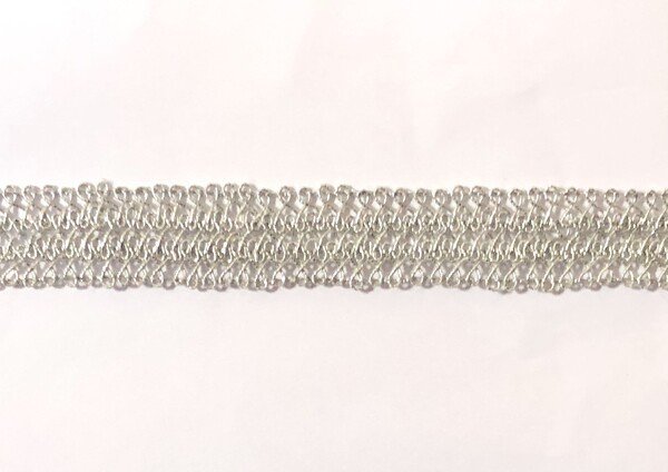 rp4039 Passamaneria nastro lurex 18 mm. argento confezione da 20 metri-Art.4039/3 - immagine 1