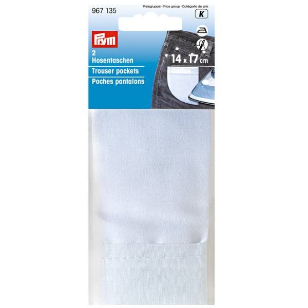 Tasca media per pantaloni 14 x 17 cm bianca 2 pz PRYM -967135