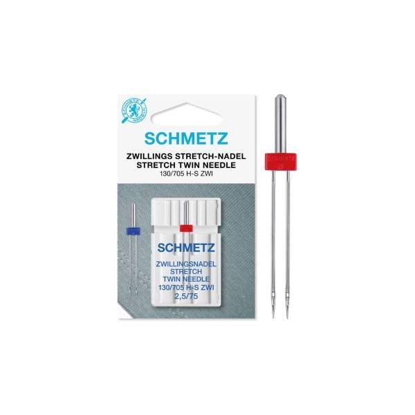 Aghi per macchine da cucire Ago gemello stretch 2,5/75 | 130/705 H-S- SCHMETZ