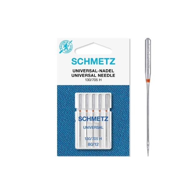 Aghi per macchine da cucire 5 pezzi 130/705 H, universali 80/12 SCHMETZ