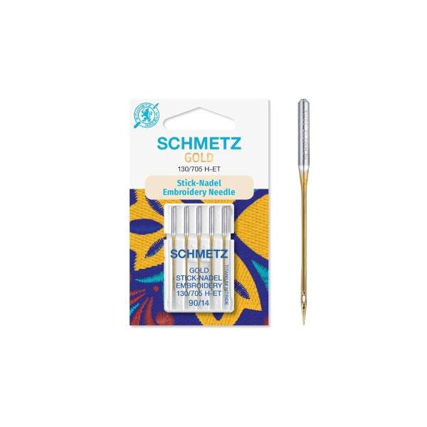 Aghi per macchine da cucire Gold Titanio Embroidery da ricamo 90/14 SCHMETZ