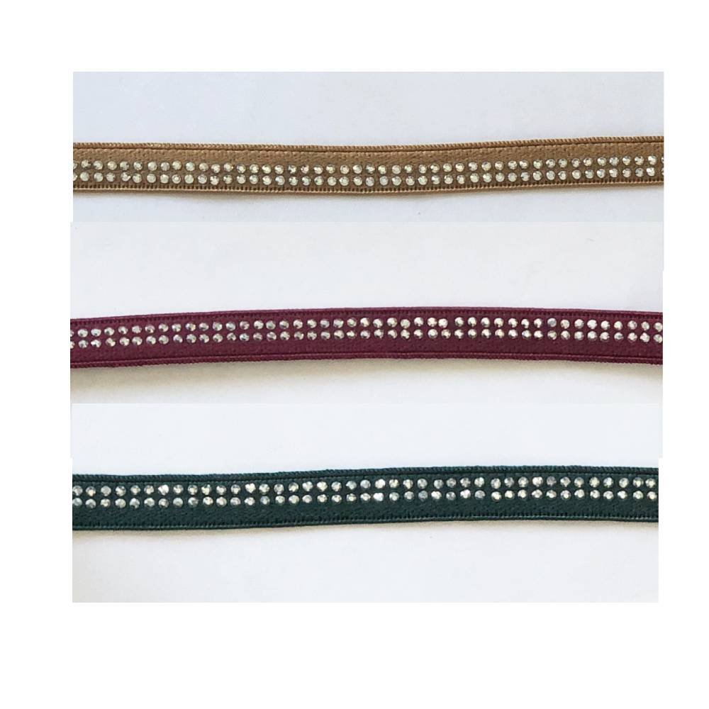 2369 Passamaneria nastro elastico con strass mm.10 -art.2369 - immagine 1