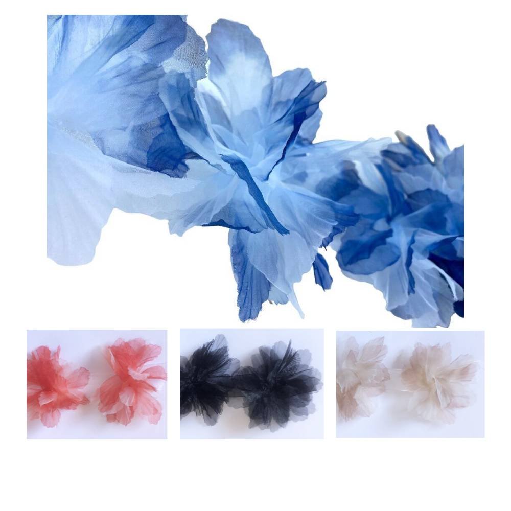 Passamaneria fiori organza colori vari art.2415