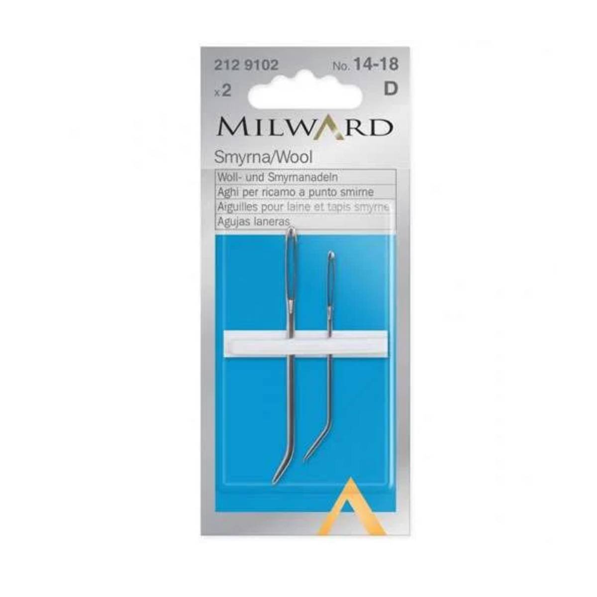 Aghi Milward per Ricamo a Punto Smirne 2 pezzi misura 14-18