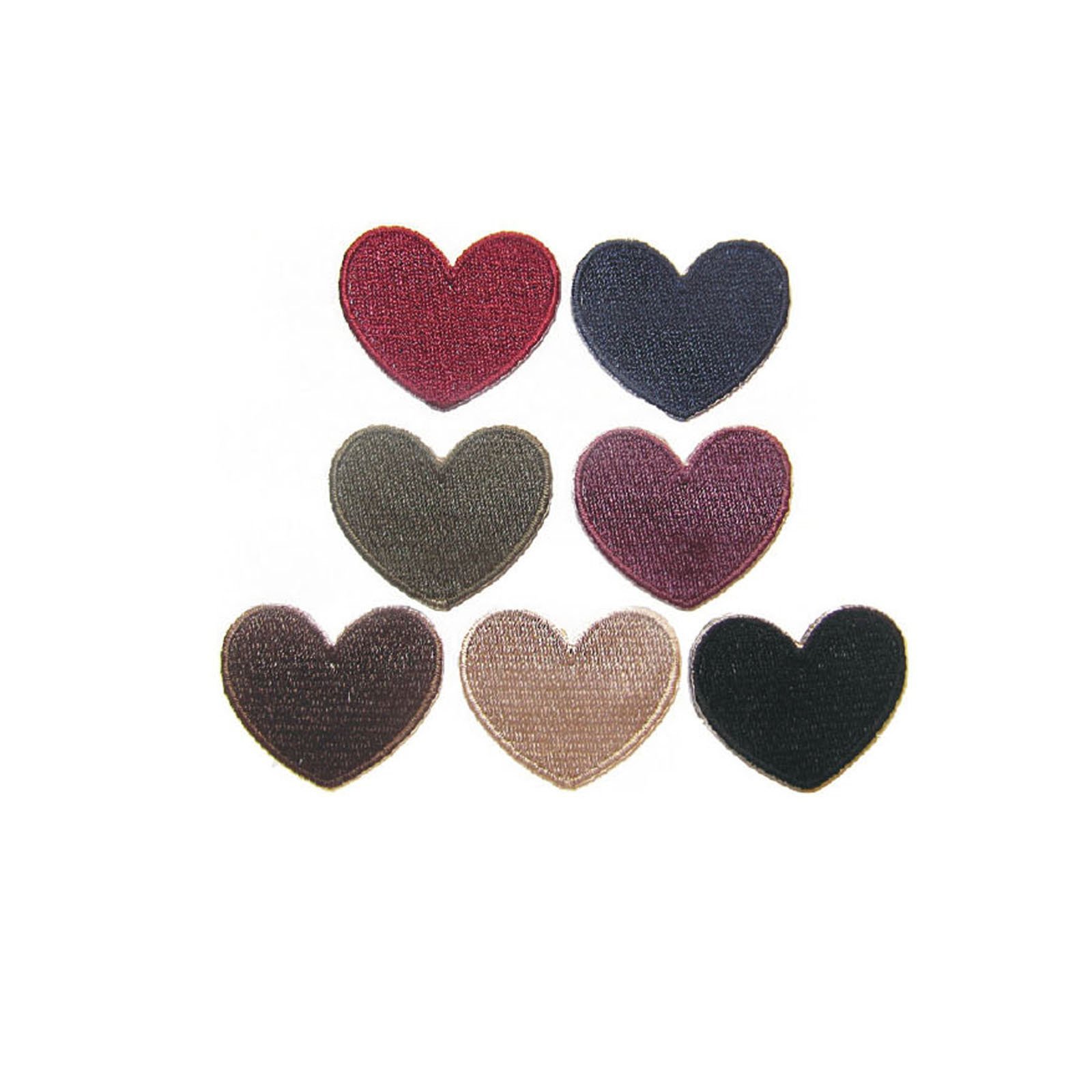 Applicazione termoadesiva Cuore tinta unita mm 38 x 25 confezione da 7 pezzi Art.864/A
