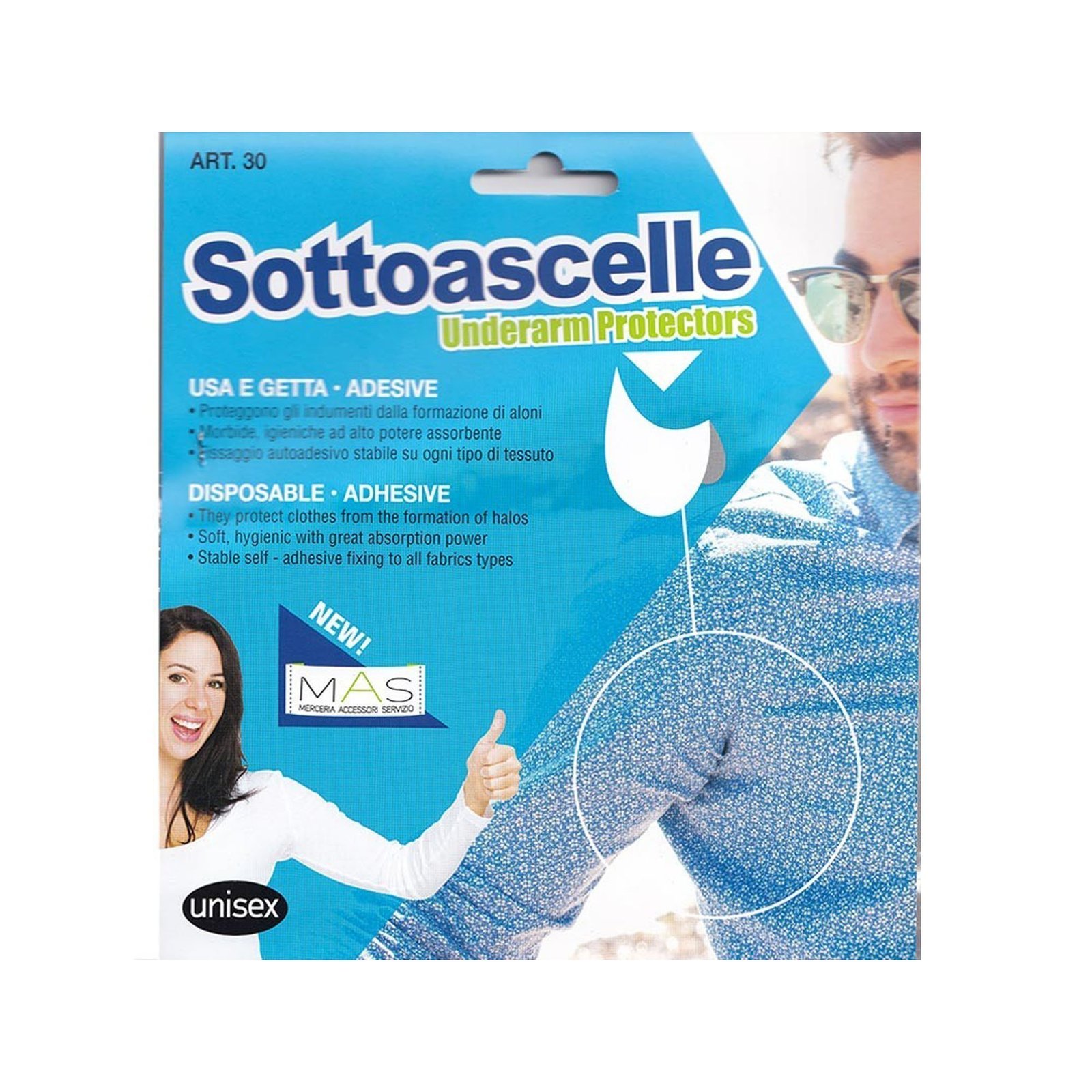 Sottoascelle Monouso TNT 100% Poliestere Antisudore 3 Coppie Usa e Getta -Art.30