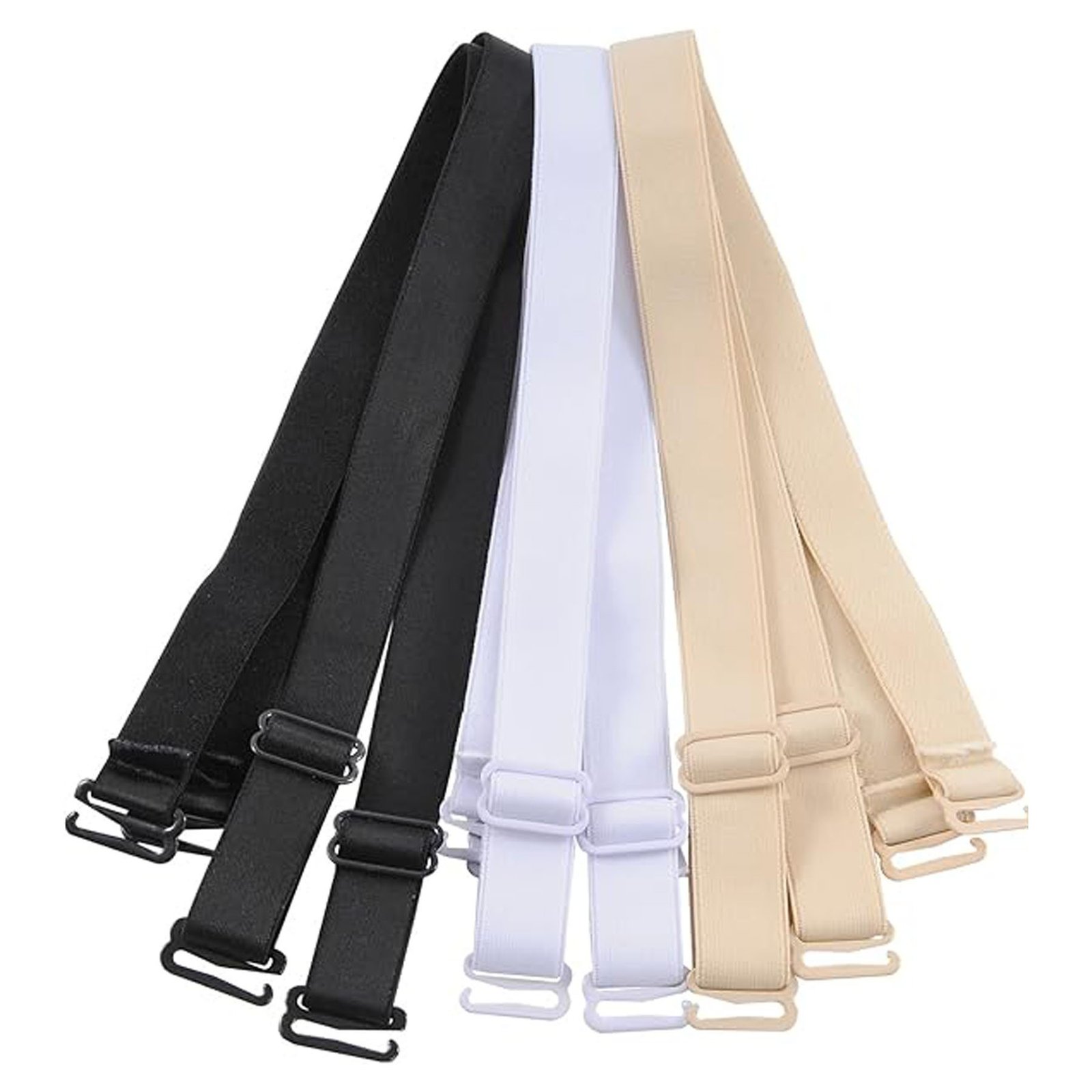 bretella 1 Bretelle reggiseno 15 mm elastiche regolabili nero bianco nudo - immagine 1
